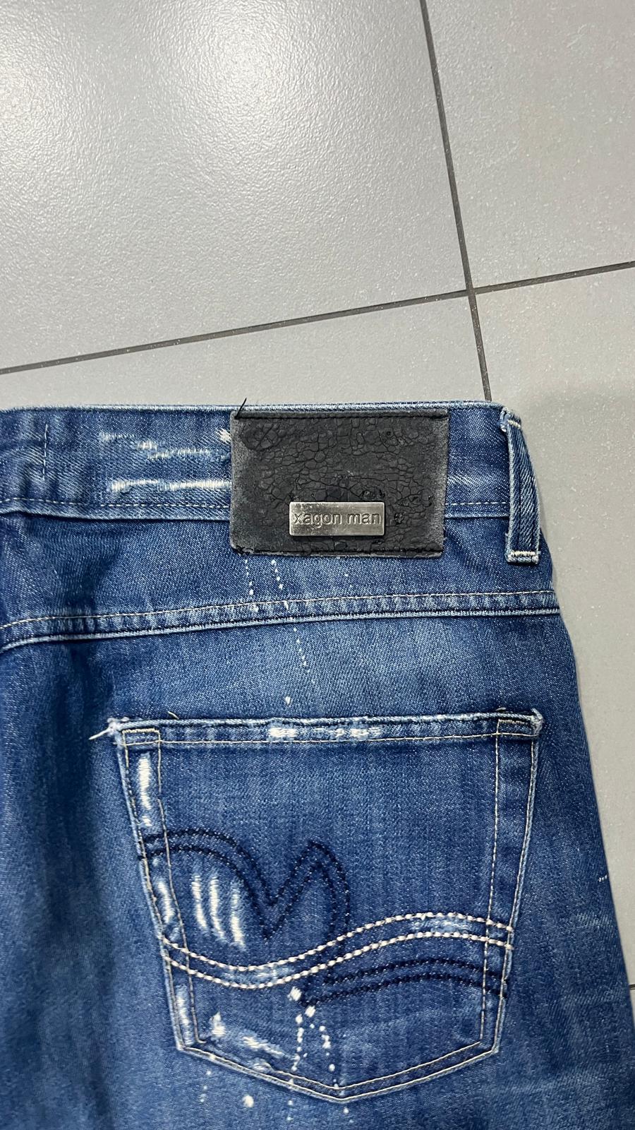 Denim Jeans Straight Fit Vintage con Rotture Painted (XL)