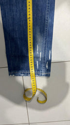 Denim Jeans Straight Fit Vintage con Rotture Painted (XL)