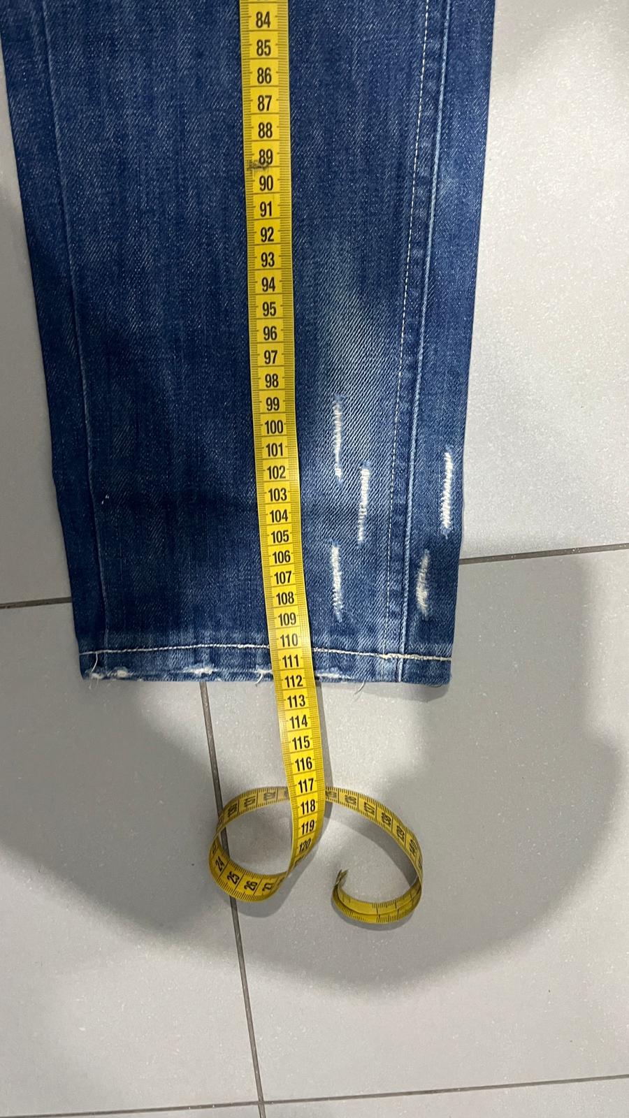 Denim Jeans Straight Fit Vintage con Rotture Painted (XL)