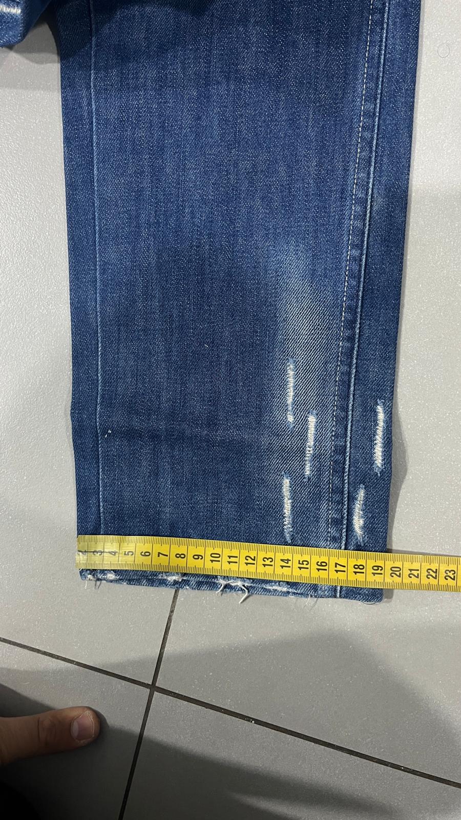 Denim Jeans Straight Fit Vintage con Rotture Painted (XL)