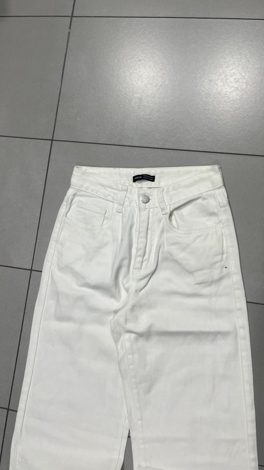 Denim Jeans White Baggy Fit Vintage Y2K Hip-Hop (XS)