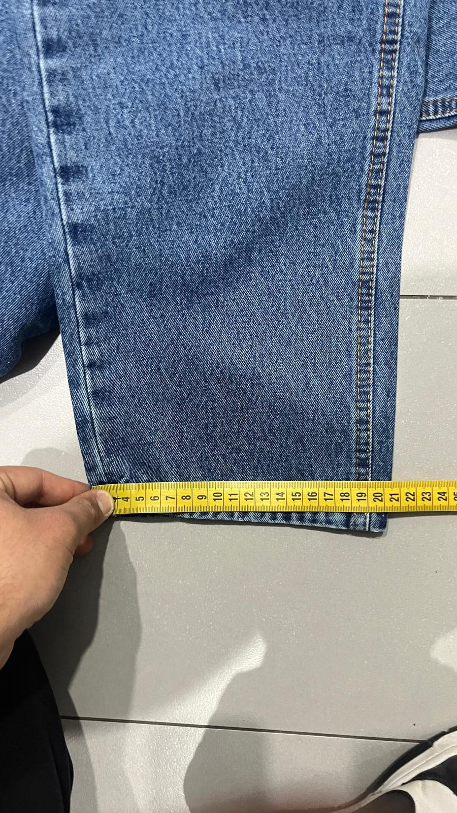 Denim Jeans Straight Fit Simple Blu (M)