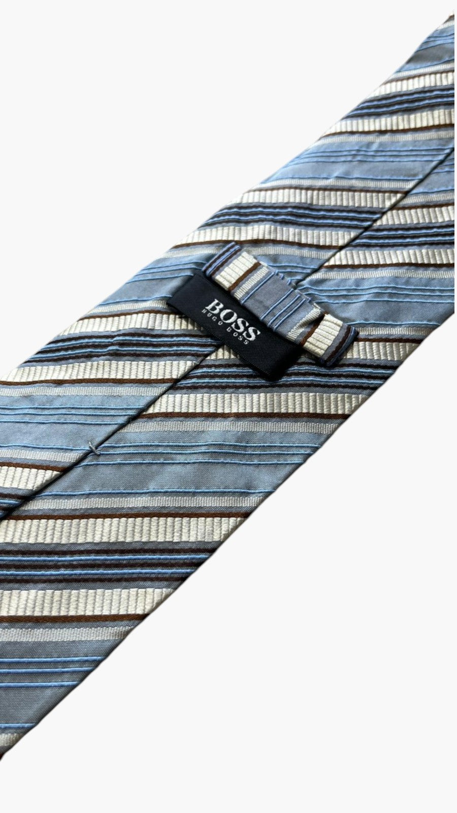 Cravatta Hugo Boss in Seta Azzurra / Marrone