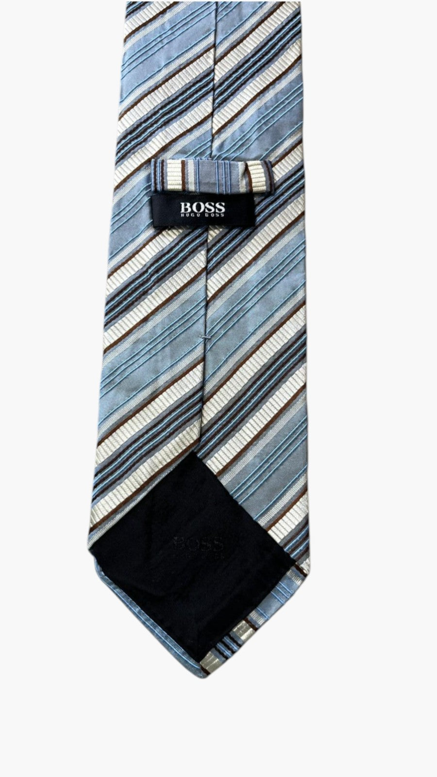 Cravatta Hugo Boss in Seta Azzurra / Marrone