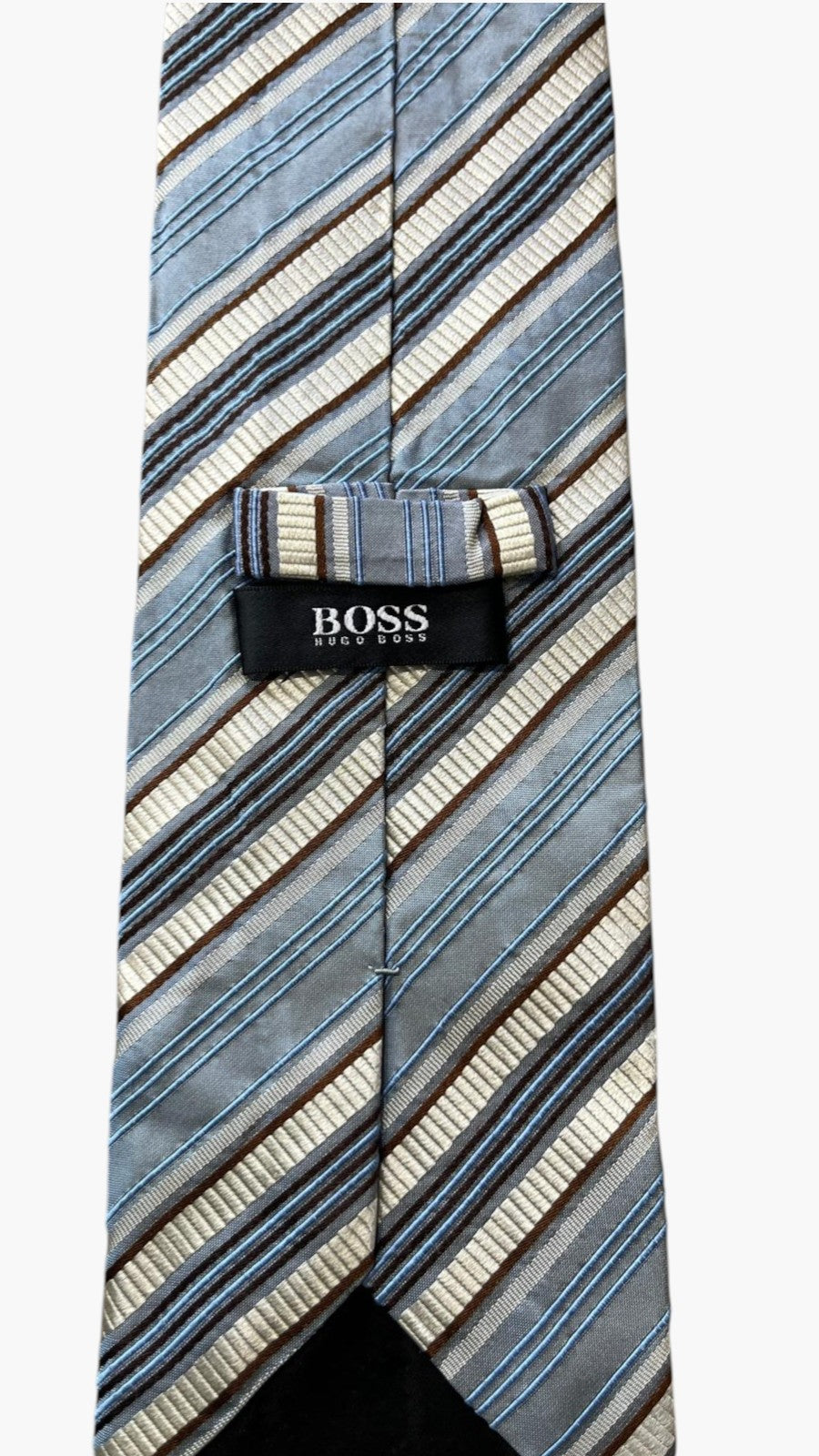 Cravatta Hugo Boss in Seta Azzurra / Marrone