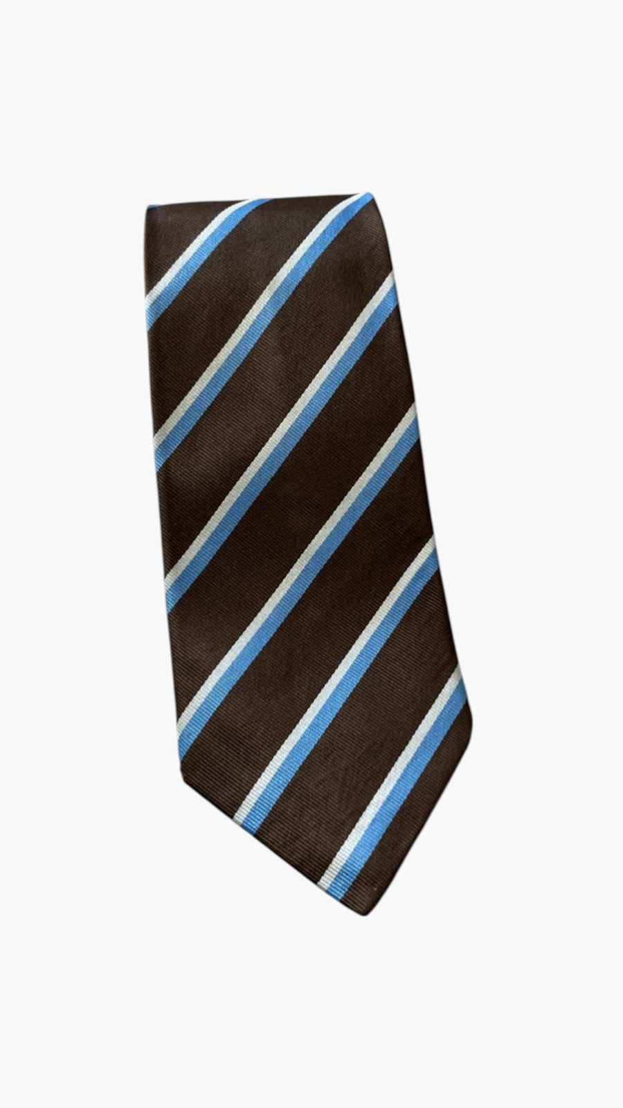 Cravatta E.Marinella in Pura Seta Marrone e Azzurra