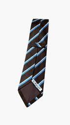 Cravatta E.Marinella in Pura Seta Marrone e Azzurra