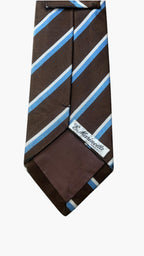 Cravatta E.Marinella in Pura Seta Marrone e Azzurra