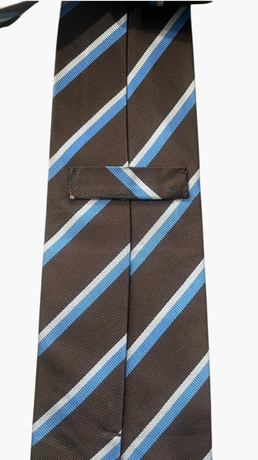 Cravatta E.Marinella in Pura Seta Marrone e Azzurra