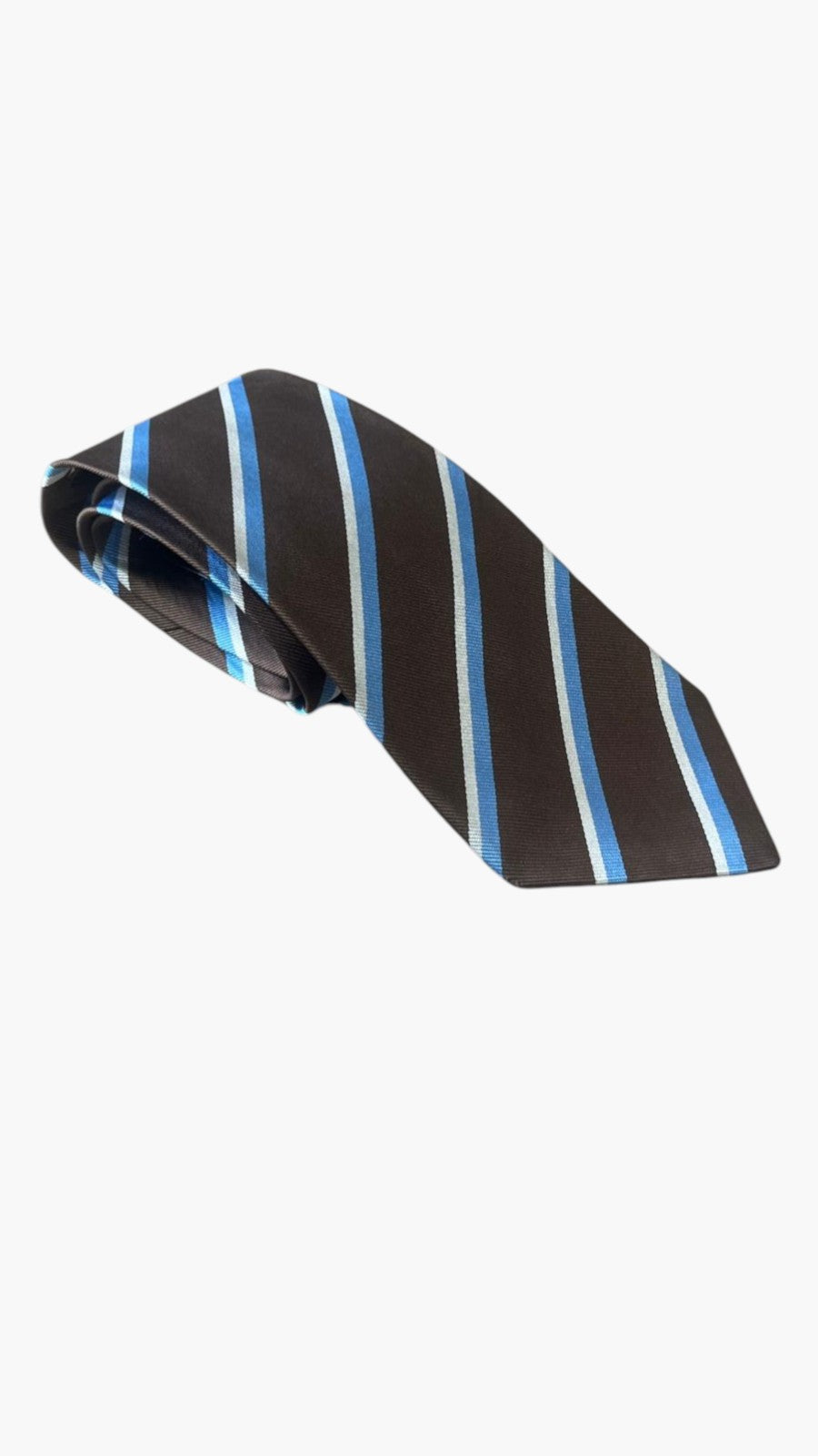 Cravatta E.Marinella in Pura Seta Marrone e Azzurra