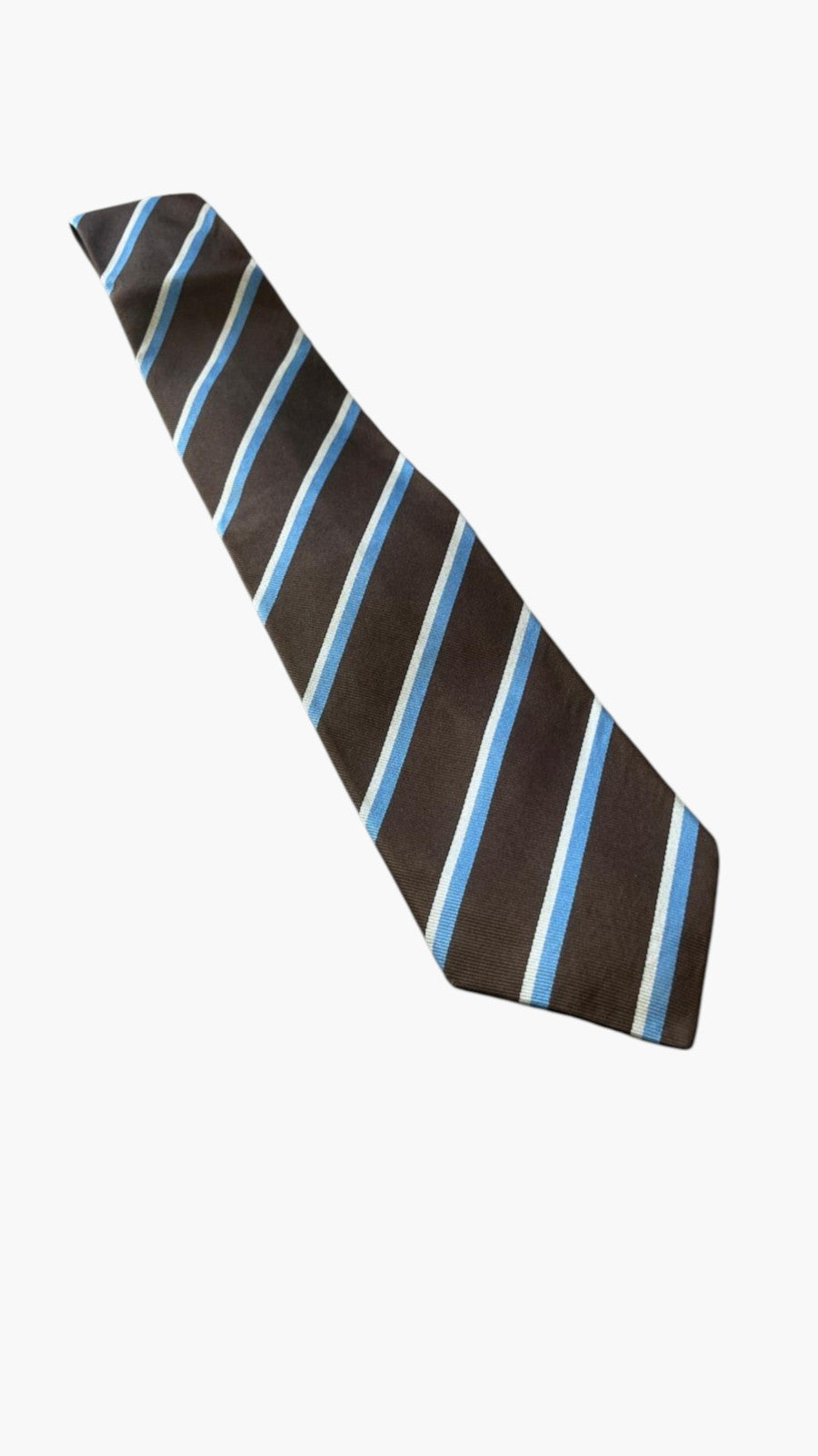 Cravatta E.Marinella in Pura Seta Marrone e Azzurra