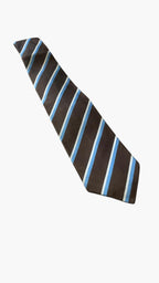 Cravatta E.Marinella in Pura Seta Marrone e Azzurra