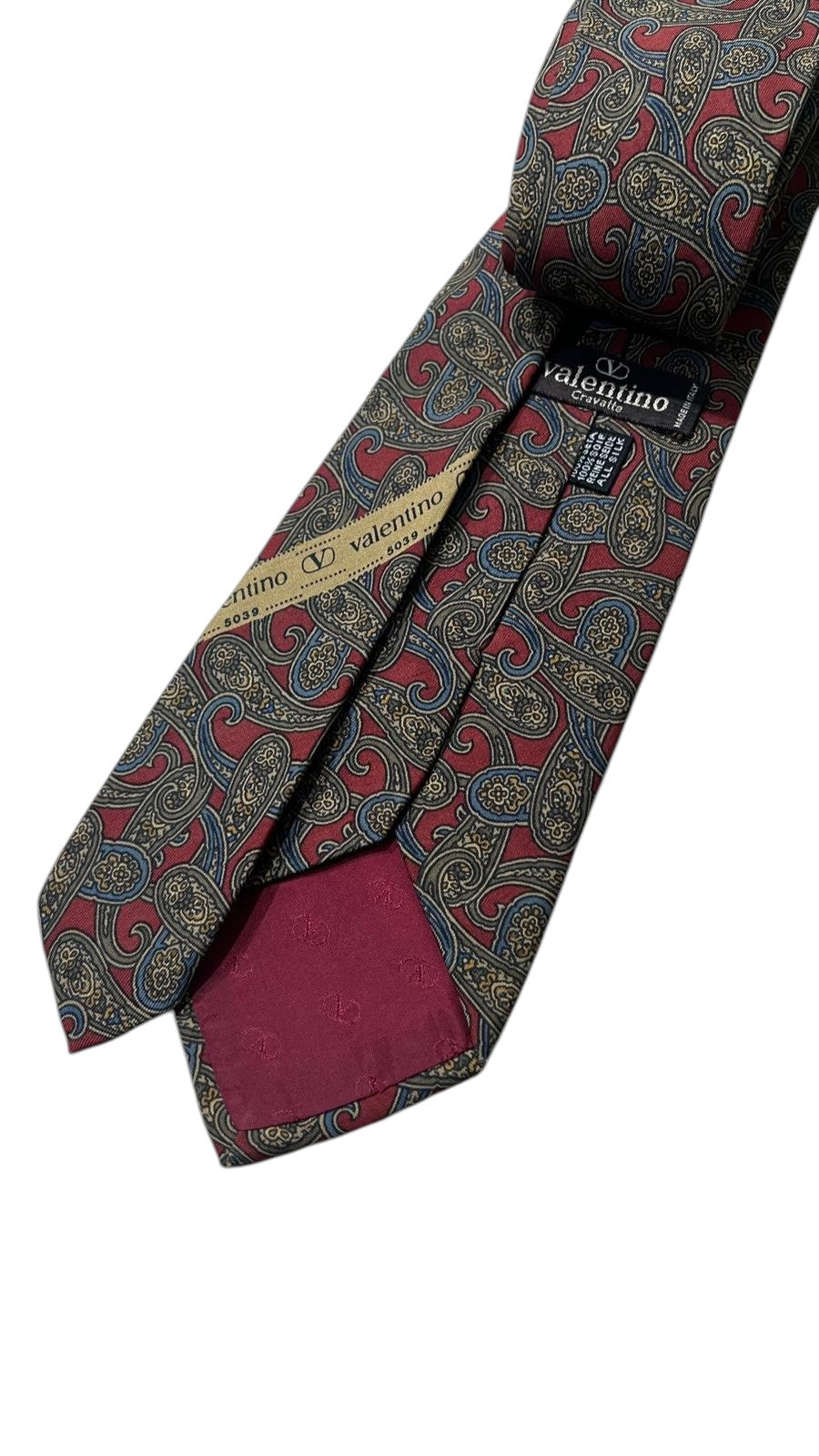 Cravatta Valentino Rossa con Fantasia