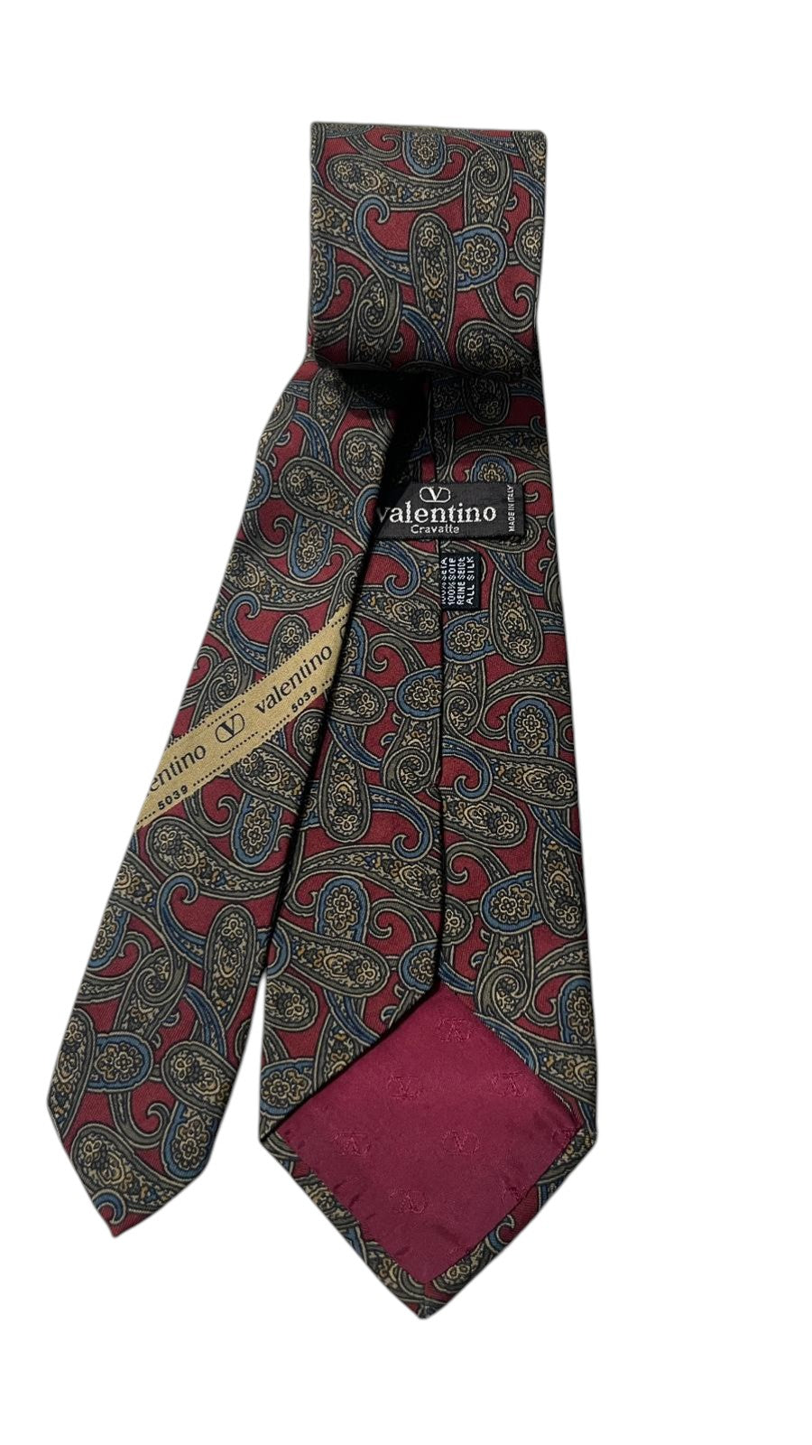 Cravatta Valentino Rossa con Fantasia