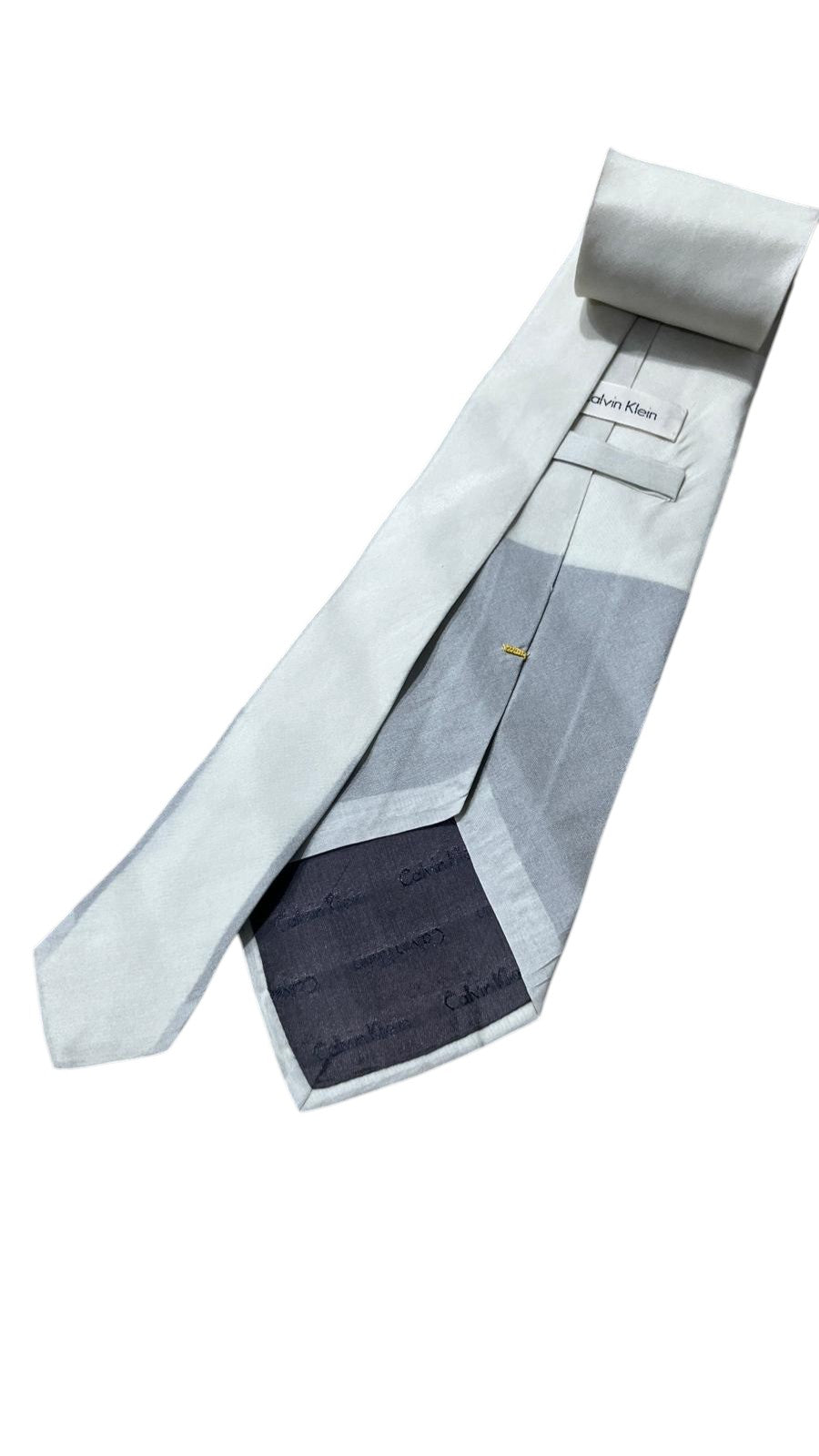 Cravatta Calvin Klein Bianca Monocolore