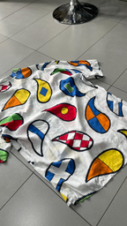 Camicia a Mezze Maniche Castelbajac con Fantasia A Quadri MultiColor (M)