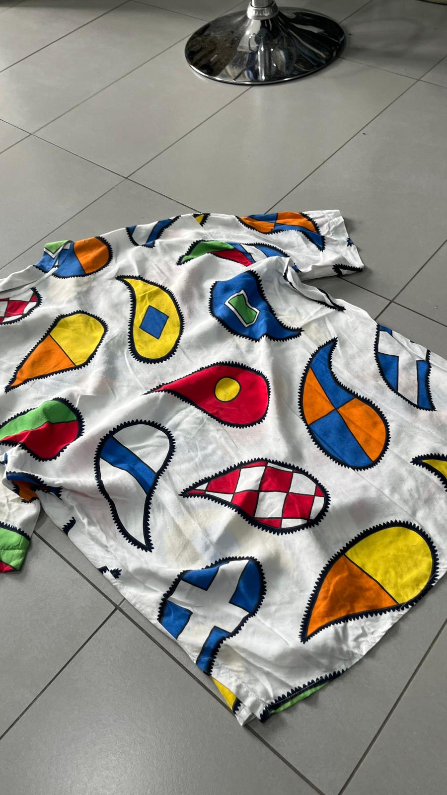 Camicia a Mezze Maniche Castelbajac con Fantasia A Quadri MultiColor (M)