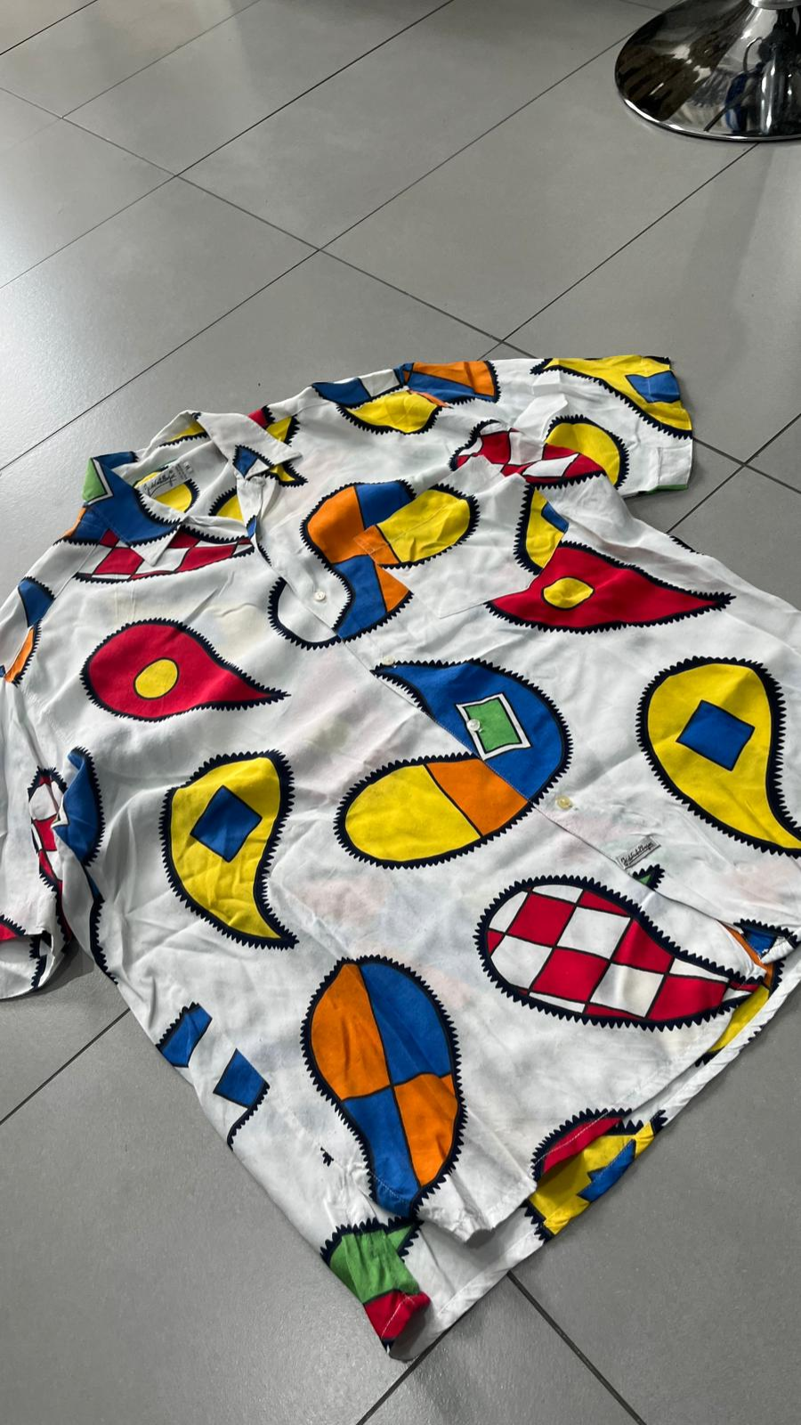 Camicia a Mezze Maniche Castelbajac con Fantasia A Quadri MultiColor (M)