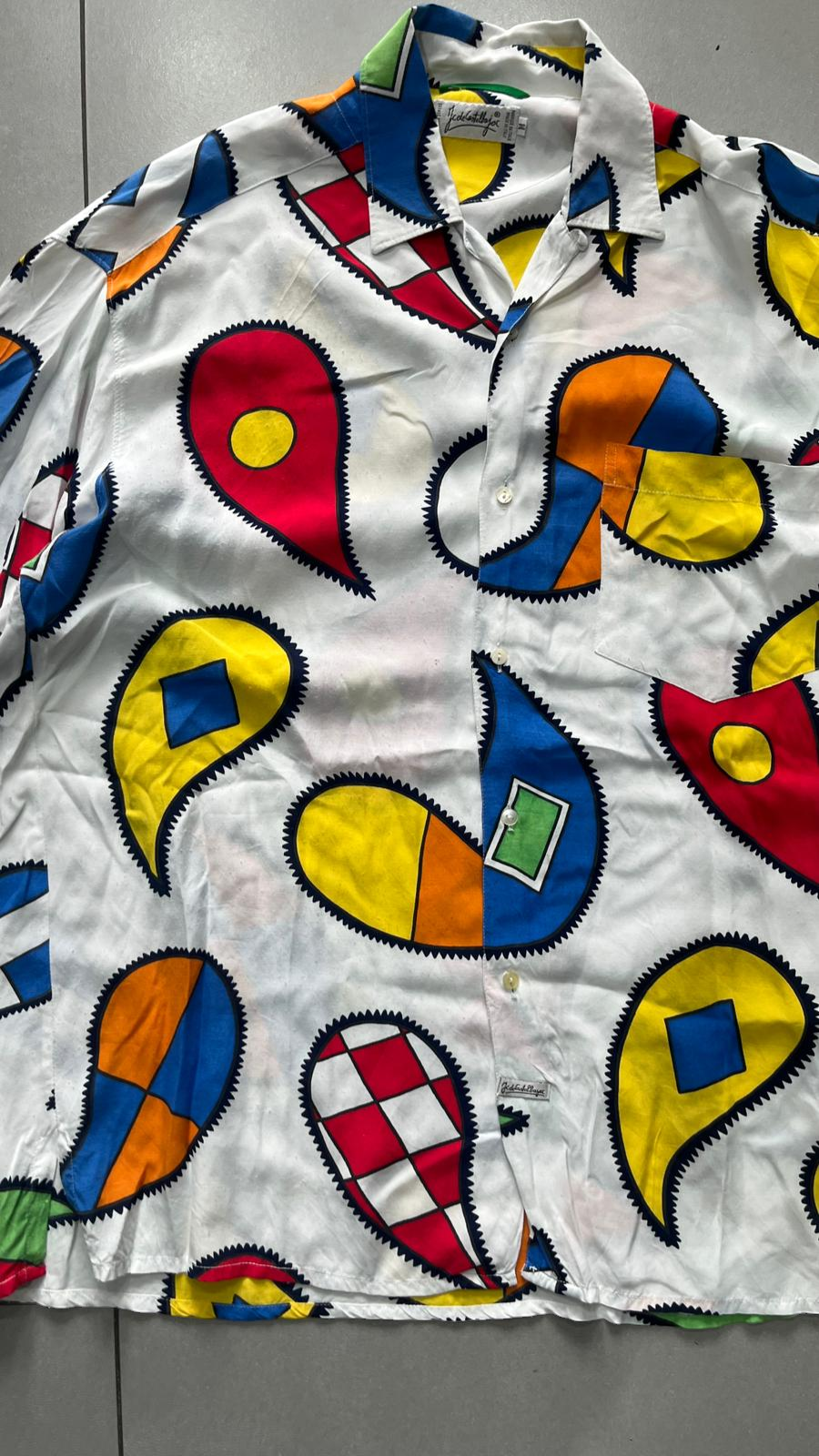 Camicia a Mezze Maniche Castelbajac con Fantasia A Quadri MultiColor (M)