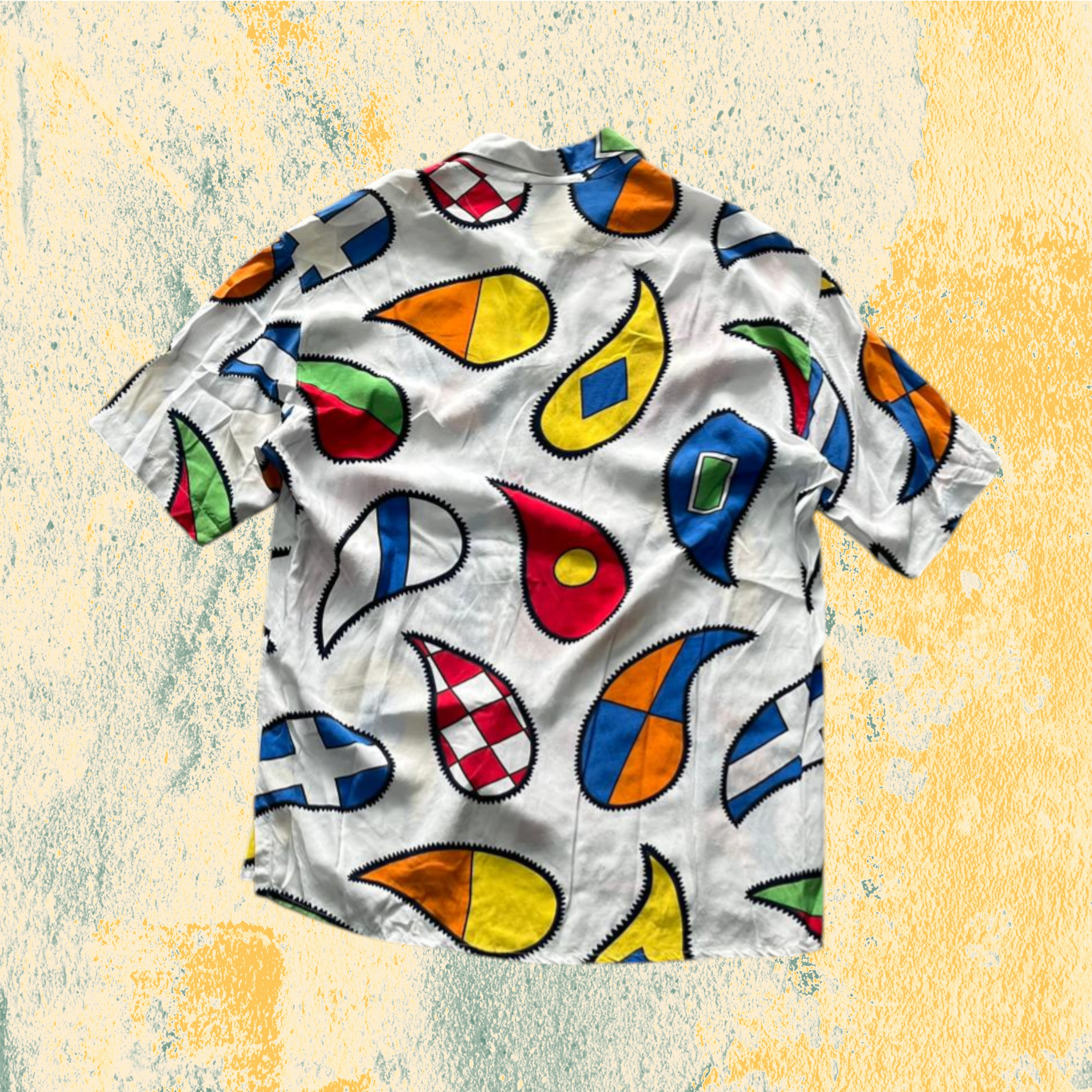 Camicia a Mezze Maniche Castelbajac con Fantasia A Quadri MultiColor (M)