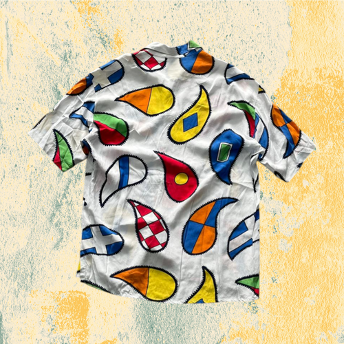 Camicia a Mezze Maniche Castelbajac con Fantasia A Quadri MultiColor (M)