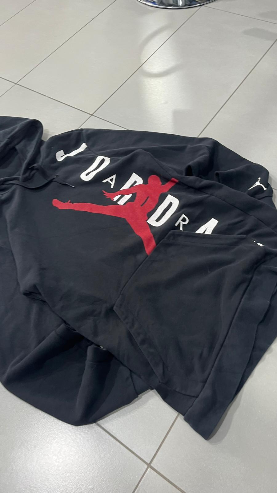 Felpa Air Jordan Nera con Stampa (S)