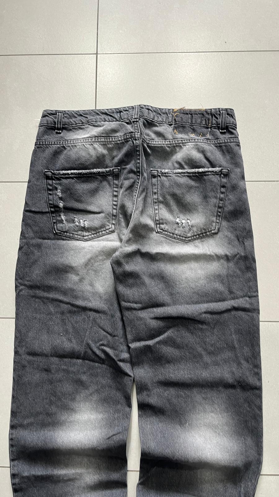 Denim Jeans Baggy Fit Particular con Abrasione (L)