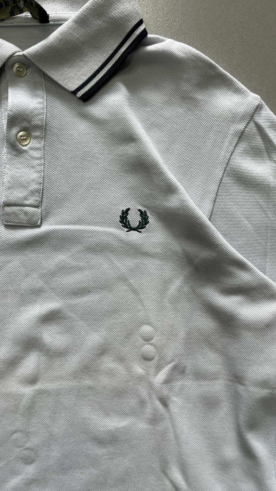 Polo Fred Perry Longsleeve - Polo Bianca a Maniche Lunghe (S)