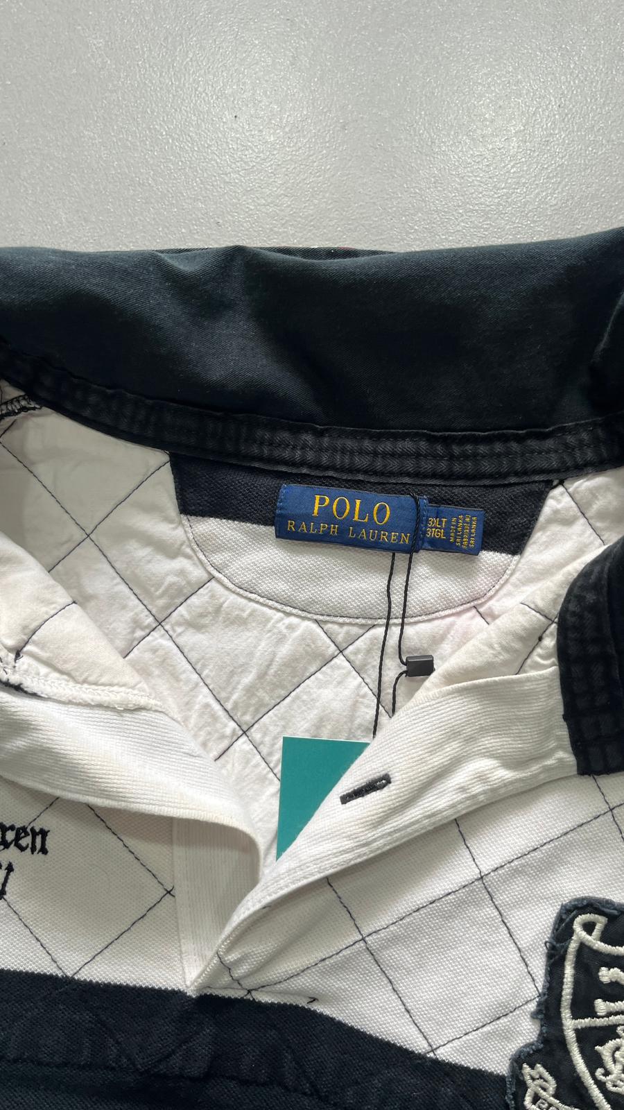 Polo Ralph Lauren Embroidered a Righe Nera e Bianca (XXL)
