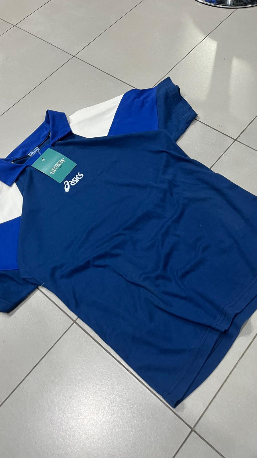T-Shirt Asics Oversize Blu Marino anni 2000 (L)