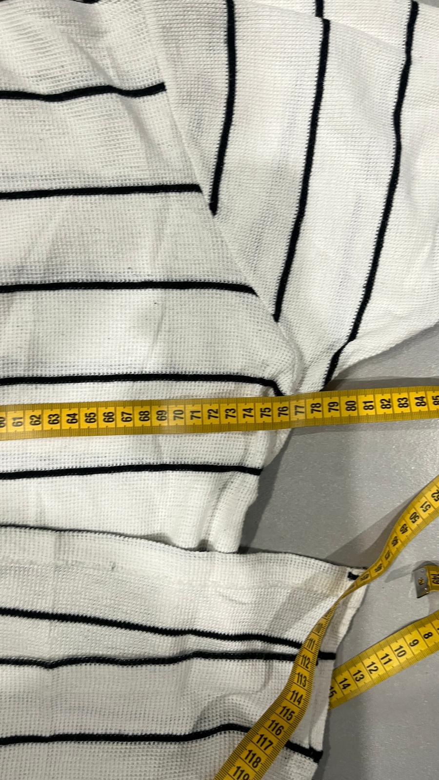 Polo Ralph Lauren Crop Oversize Fit a Righe Bianca e Nera (XXL)