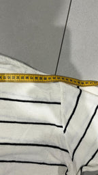 Polo Ralph Lauren Crop Oversize Fit a Righe Bianca e Nera (XXL)