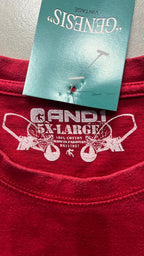 American Hip-Hop Tee - Printed T-Shirt Rossa con Stampa Puff (5XL)