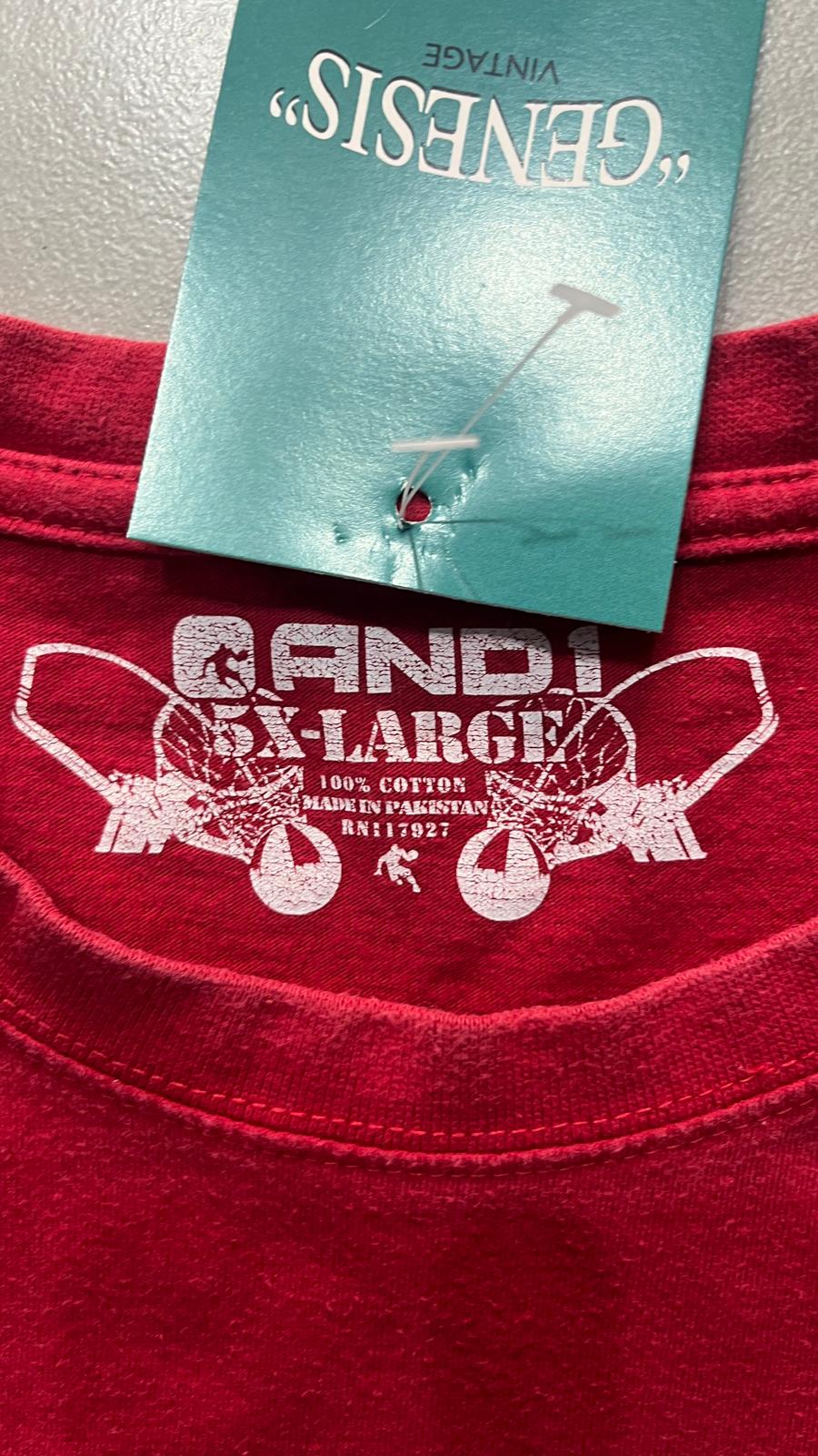 American Hip-Hop Tee - Printed T-Shirt Rossa con Stampa Puff (5XL)