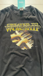 T-Shirt "Created to Worship" Vintage Printed Tee American Style (XL)