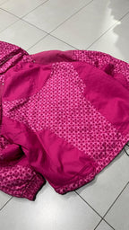 Giubbino Fila anni 90 Vestibilità Boxy Oversize Rosa con Fantasia (M) - Bomber da Donna
