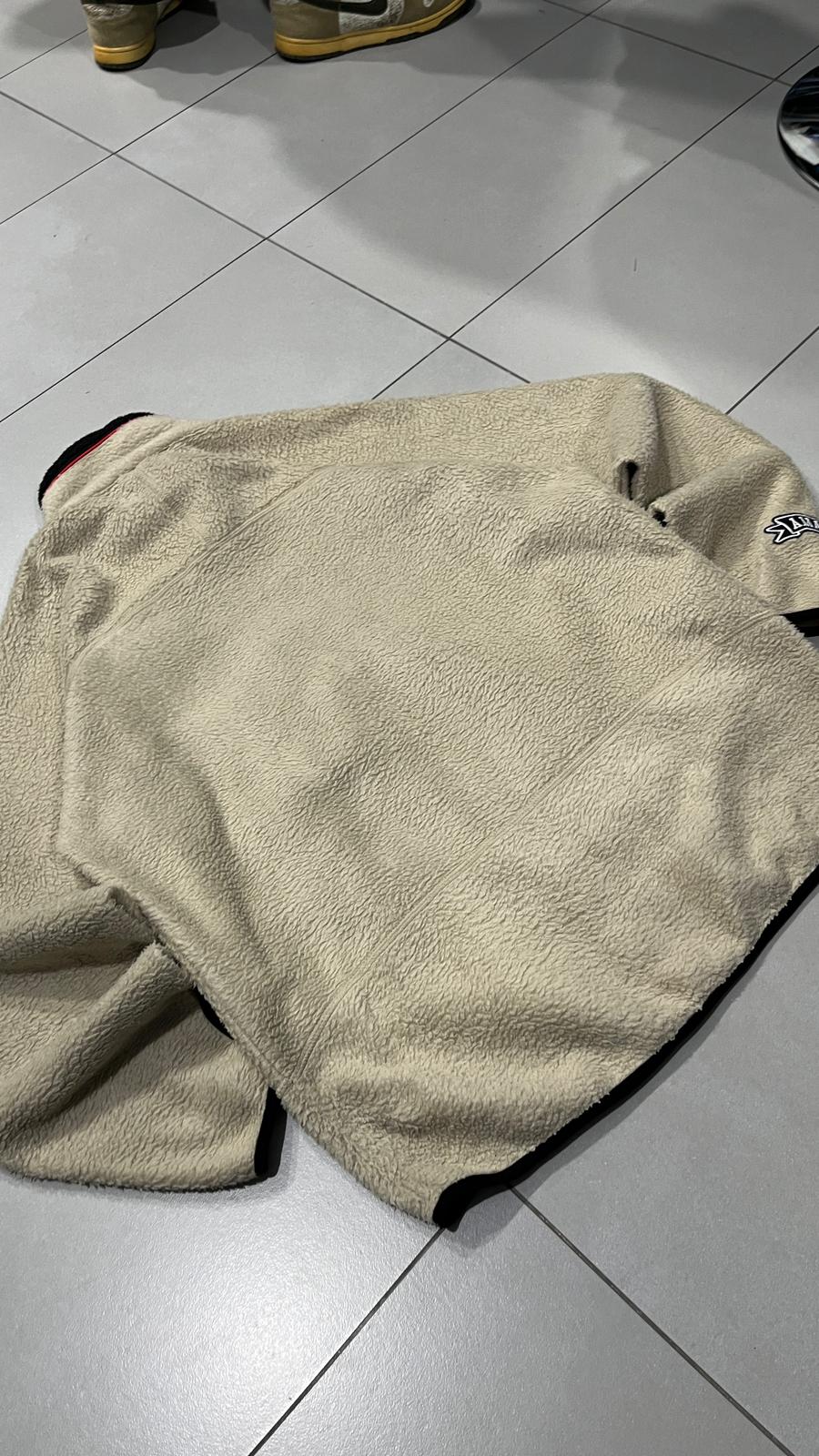 Felpa in Pile Beige Fila anni 2000 - American Oversize Fit (XL)