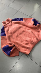 Pile 1/4 Zip Vintage Rosa / Viola - Doppio Tessuto Pile e Tecnico - Boxy Oversize Fit (XXL)