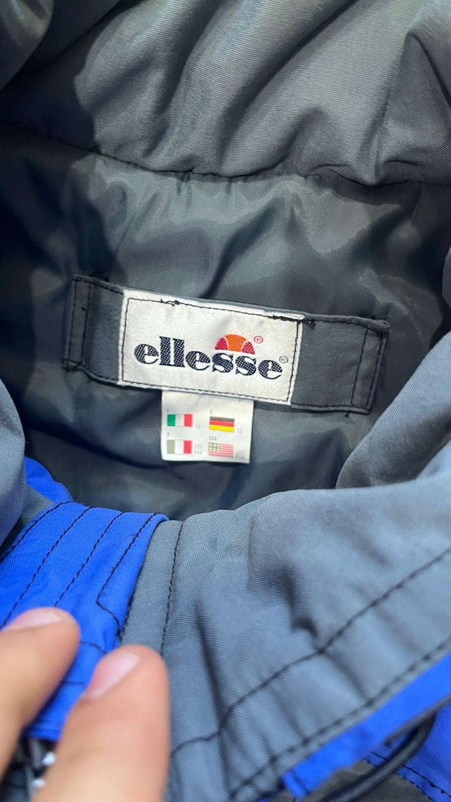 Giubbino Ellesse Vintage Blu Elettrico / Grigio Anni '80 Y2K (XXL)