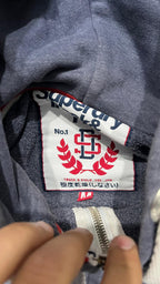 Felpa SuperDry Vintage Blu Marino con Stampa Y2K (M)