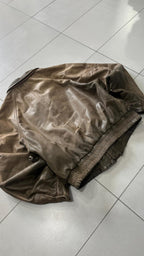 Giubbino In Vera Pelle Bomber - Y2K Aviatore Boxy Fit Oversize (L)