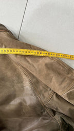 Giubbino In Vera Pelle Bomber - Y2K Aviatore Boxy Fit Oversize (L)