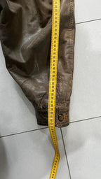 Giubbino In Vera Pelle Bomber - Y2K Aviatore Boxy Fit Oversize (L)