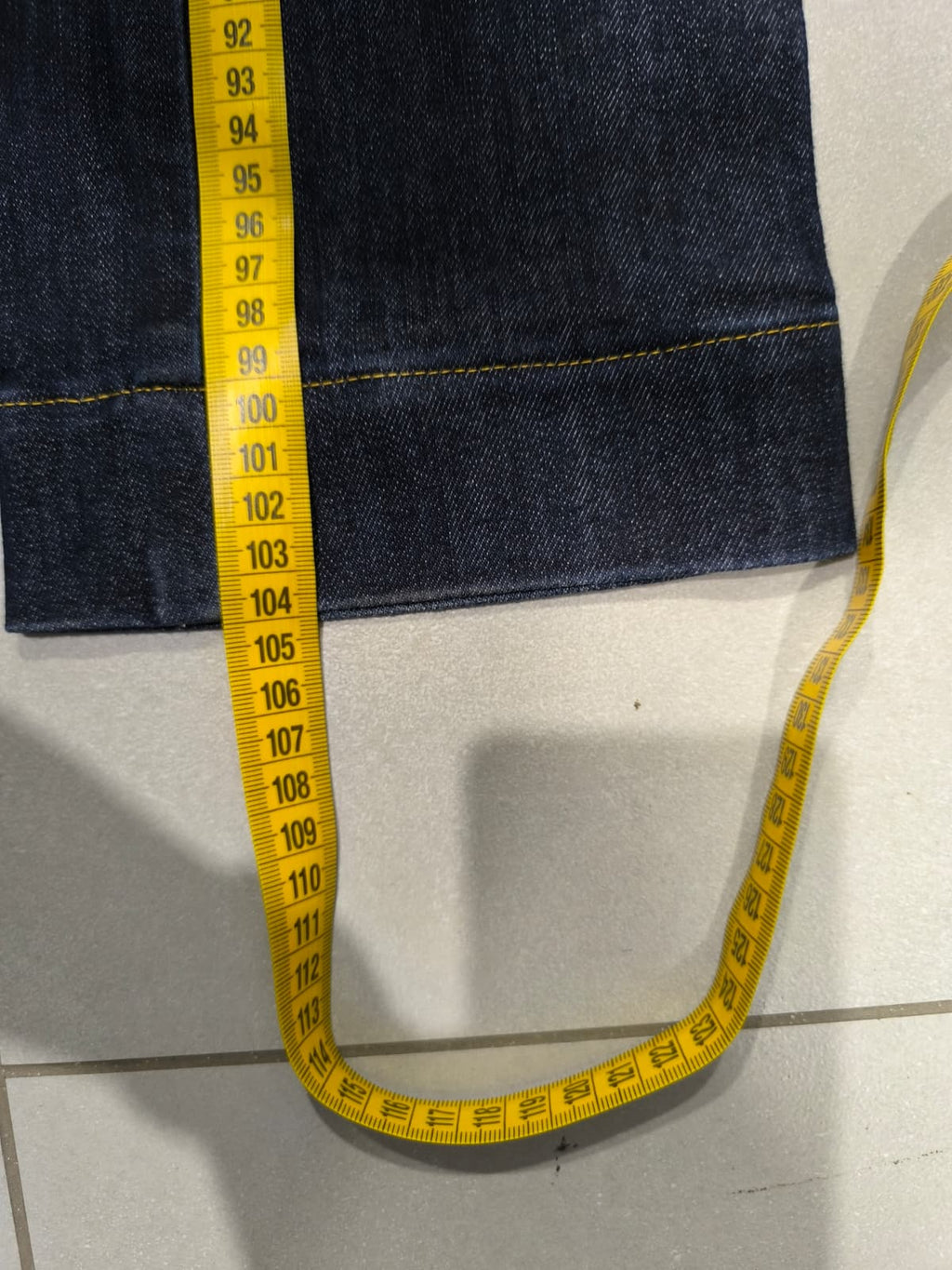 Denim Jeans Raw Blu Low Waist Straight Fit Embroidered (M)