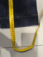 Denim Jeans Raw Blu Low Waist Straight Fit Embroidered (M)