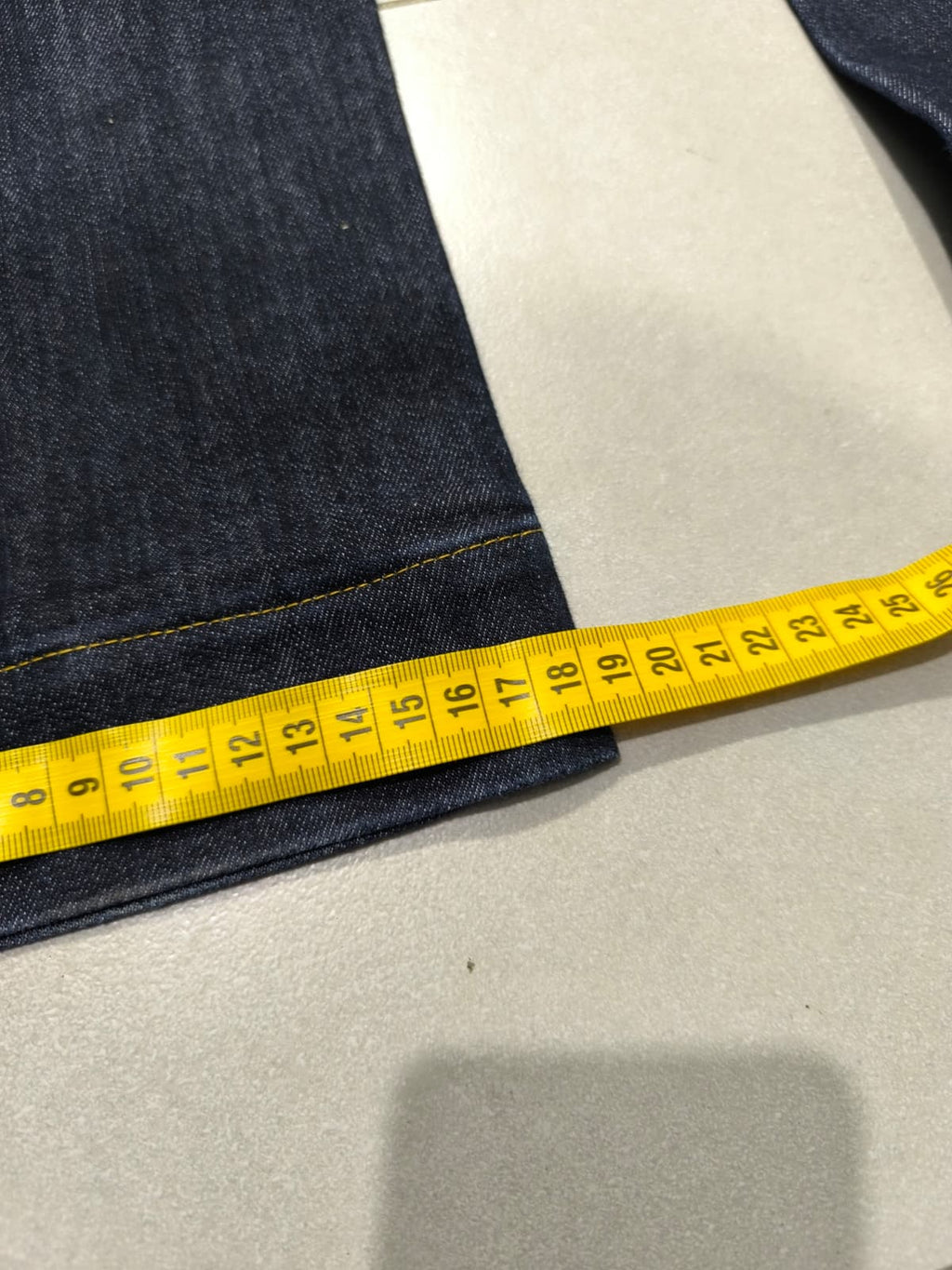 Denim Jeans Raw Blu Low Waist Straight Fit Embroidered (M)