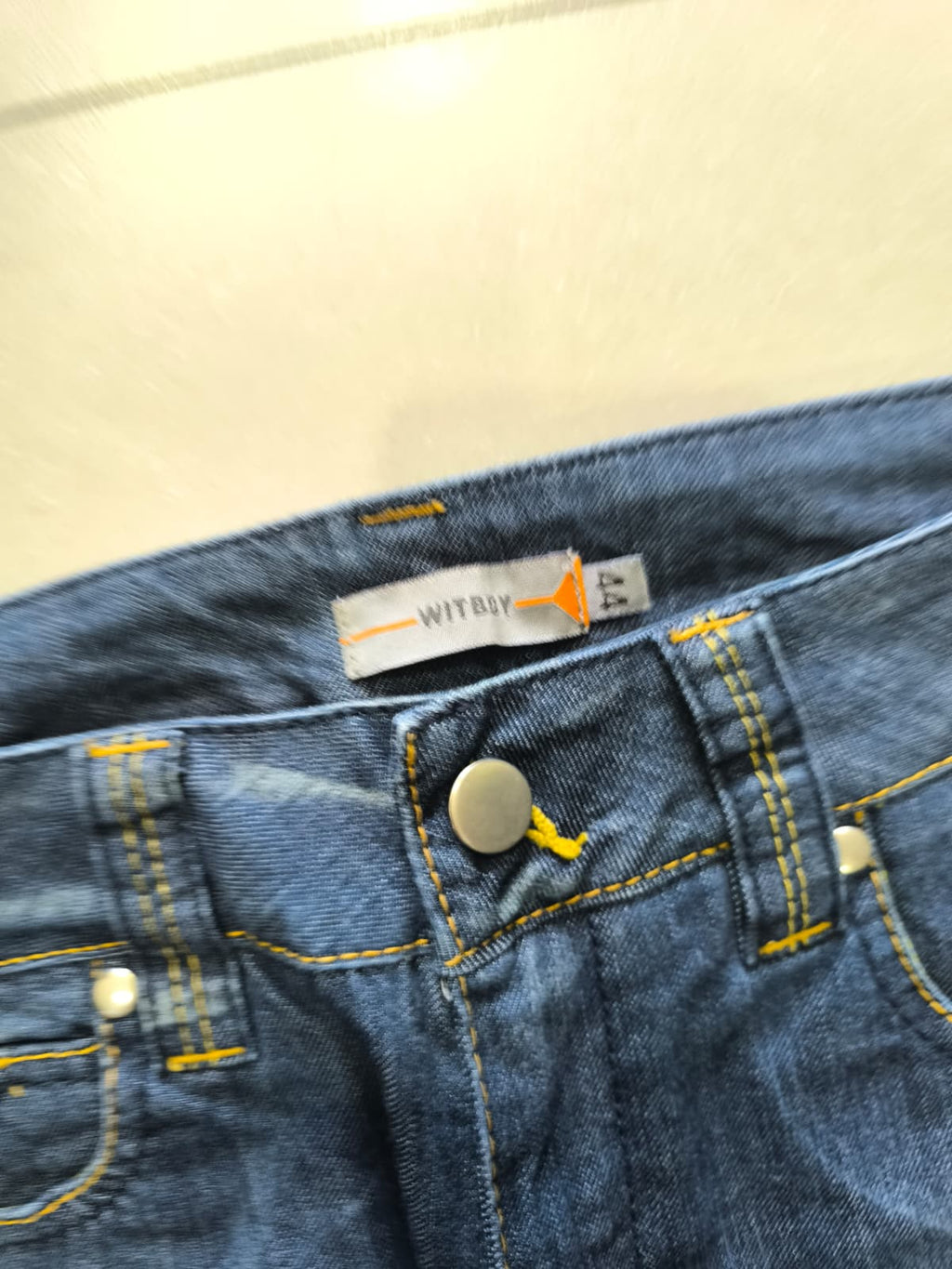 Denim Jeans Low Waist Dark Blue Bootcut Fit Flared (S)