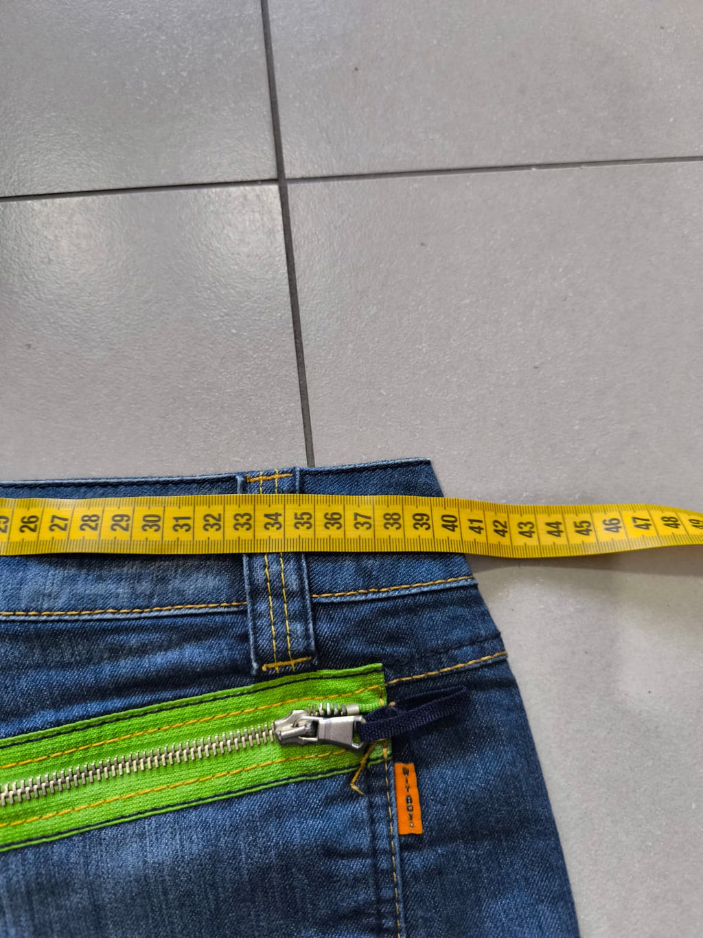 Denim Jeans Low Waist Dark Blue Bootcut Fit Flared (S)