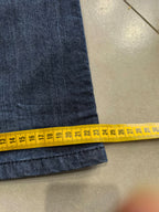 Denim Jeans Low Waist Dark Blue Bootcut Fit Flared (S)