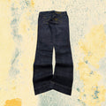Denim Jeans Raw Blu Low Waist Straight Fit Embroidered (M)